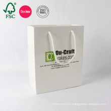 OEM Custom Luxury Gift Craft Shopping White Kraft Paper Bag With Handle Manufacturer